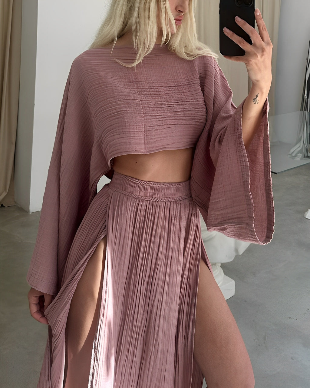 Aveline – Flowy co-ord – Beach set-10174851744071-Ivory Ombre