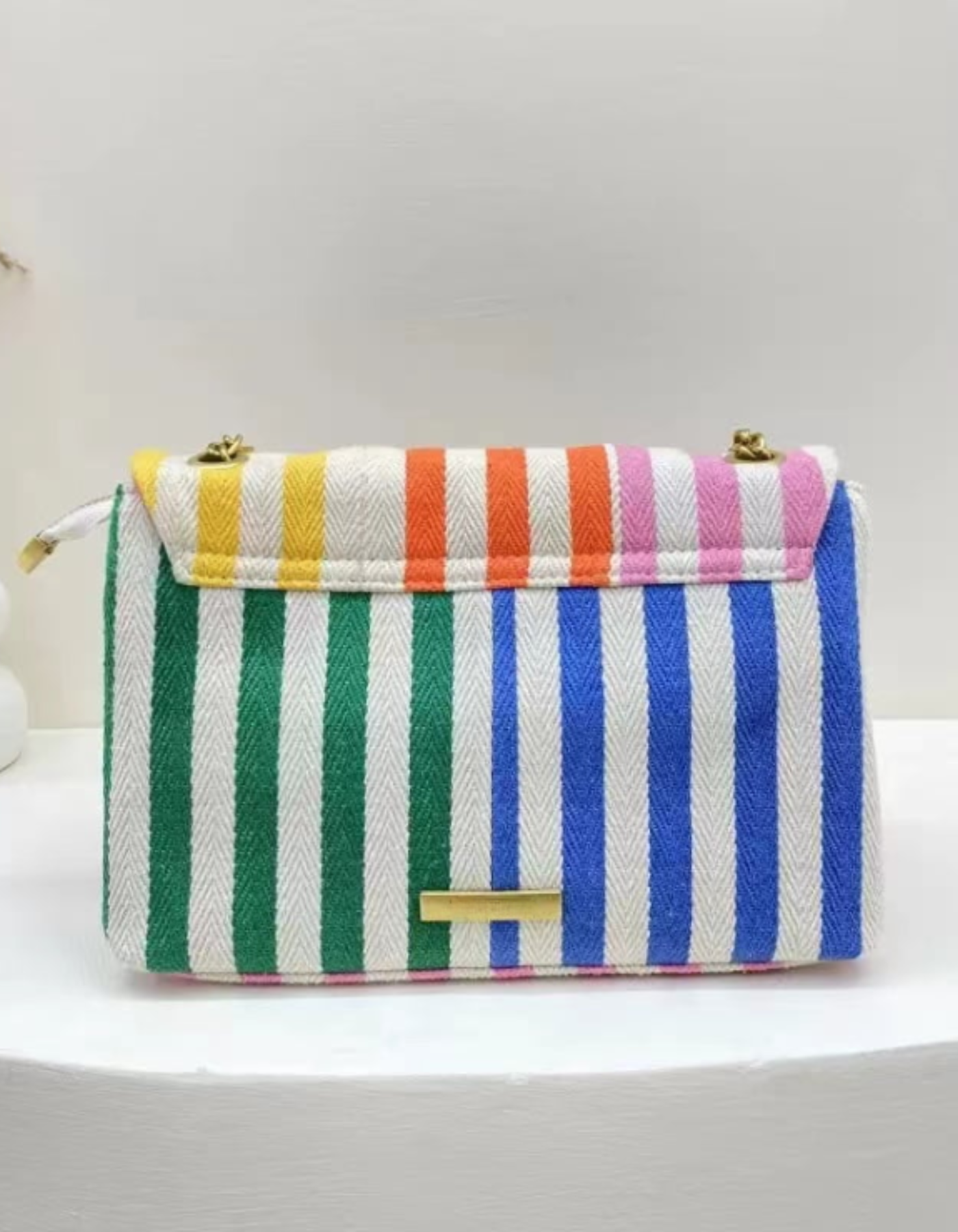 Bellanima – Vibrant striped weave – Shoulder bag-10174851416391-Ivory Ombre