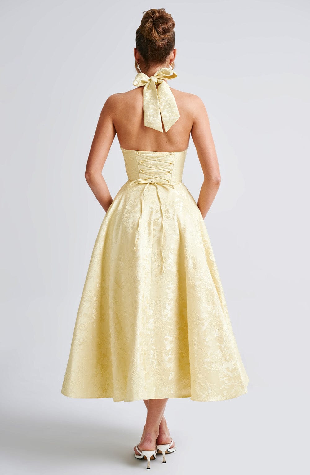 Bellanique – Vintage halterneck charm – Midi dress-10174846599495-Ivory Ombre