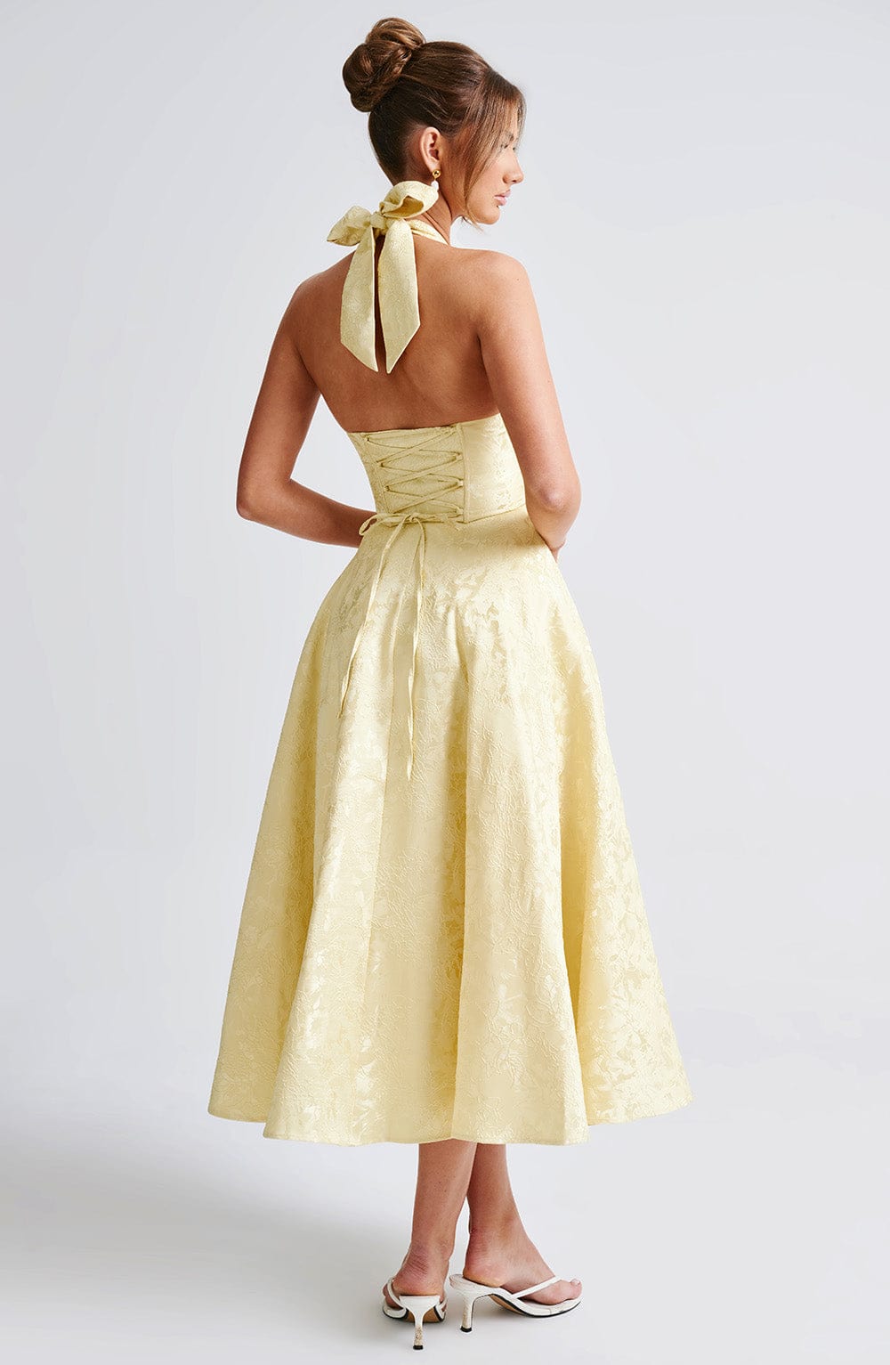 Bellanique – Vintage halterneck charm – Midi dress-10174846599495-Ivory Ombre