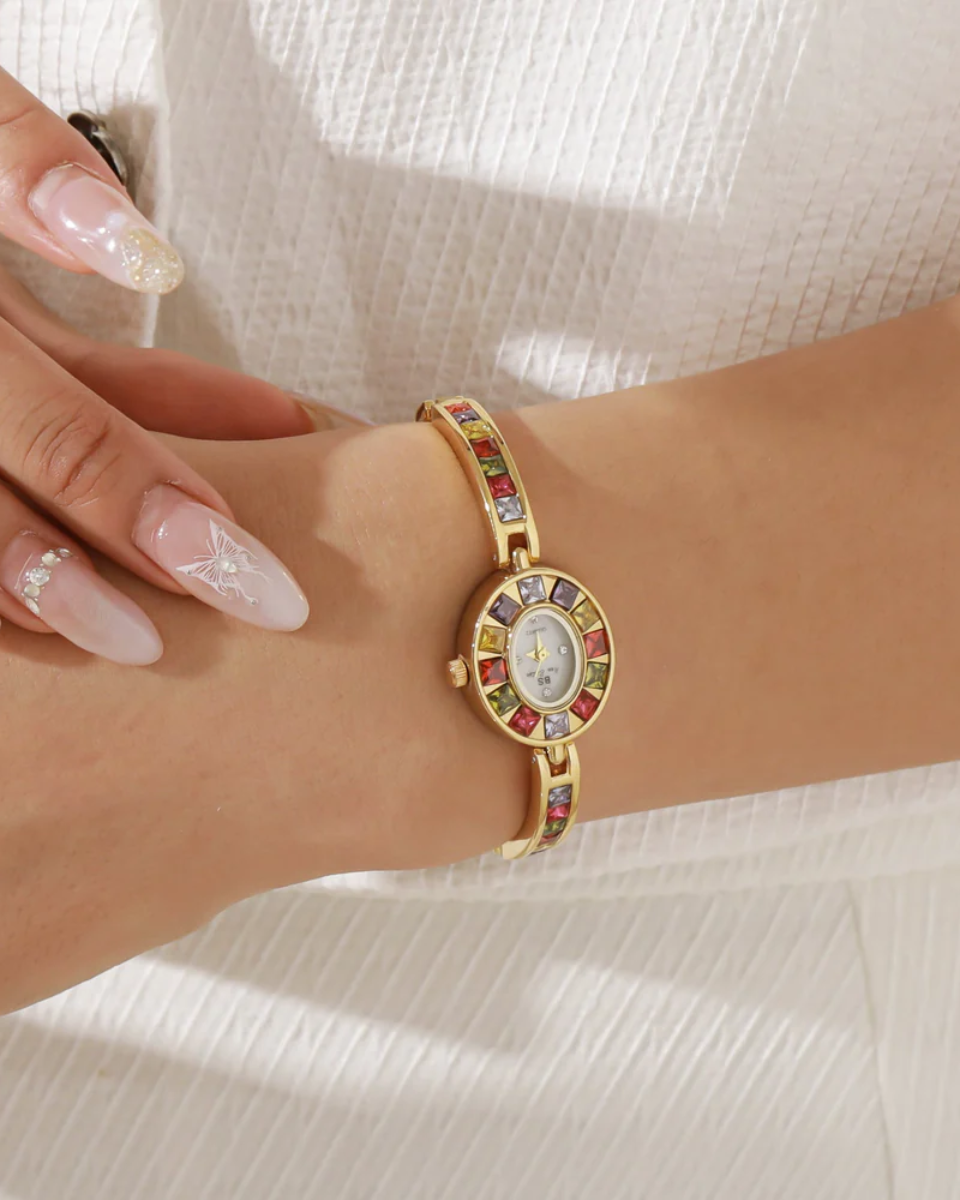 Bellevie – Multi-colored gemstone accents – Vintage watch-10173356704071-Ivory Ombre