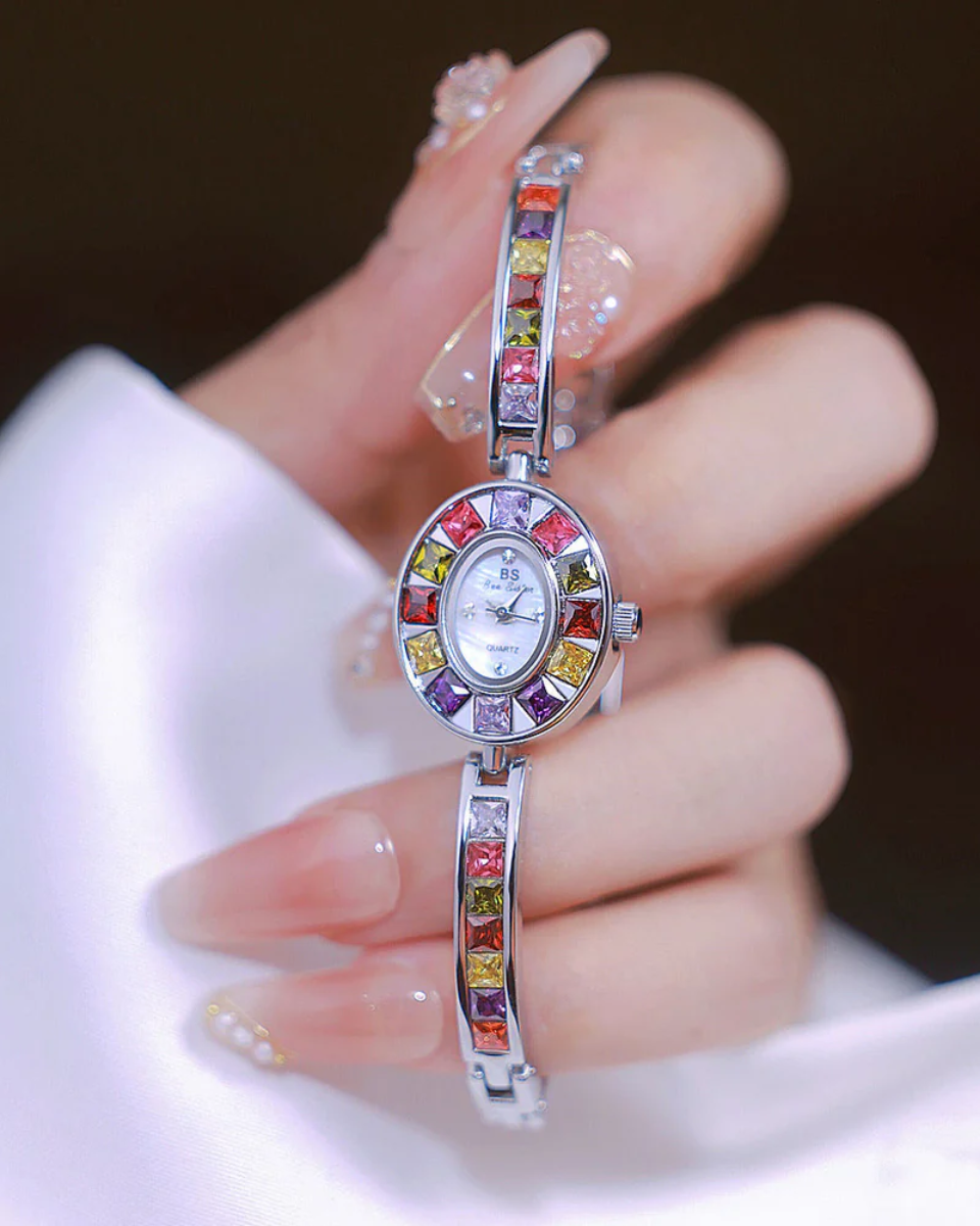 Bellevie – Multi-colored gemstone accents – Vintage watch-10173356704071-Ivory Ombre