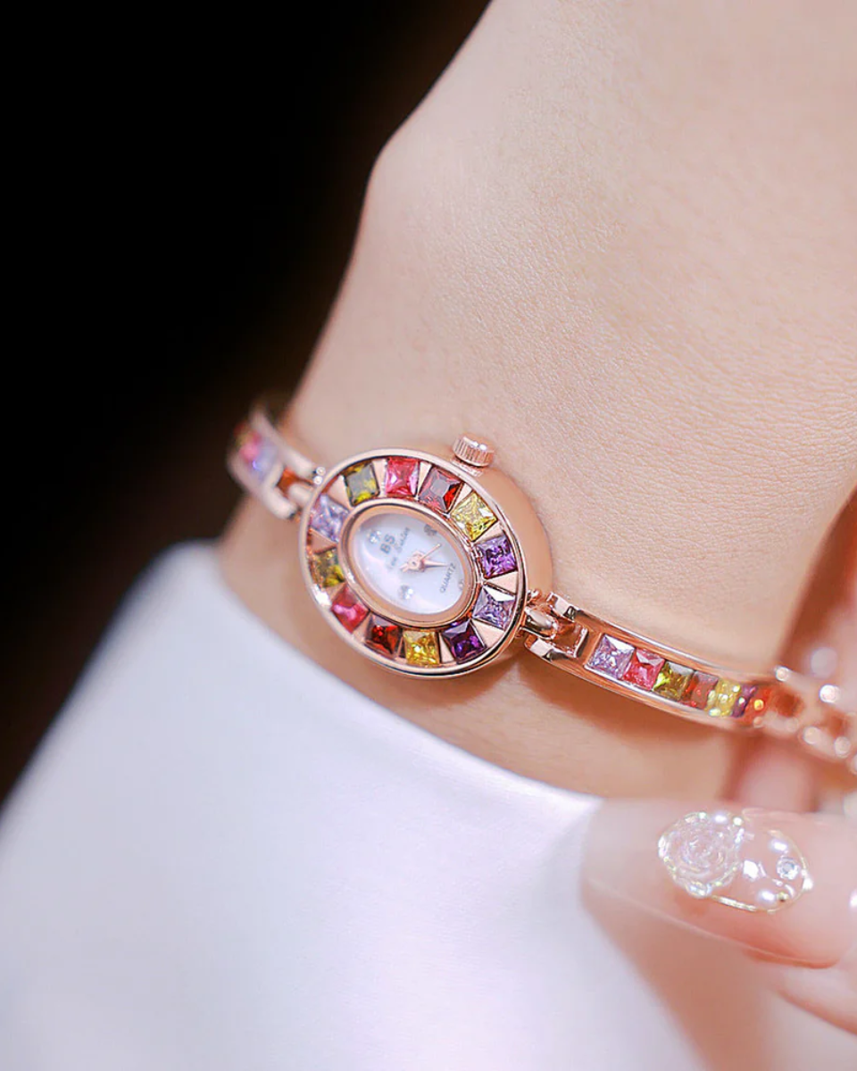 Bellevie – Multi-colored gemstone accents – Vintage watch-10173356704071-Ivory Ombre