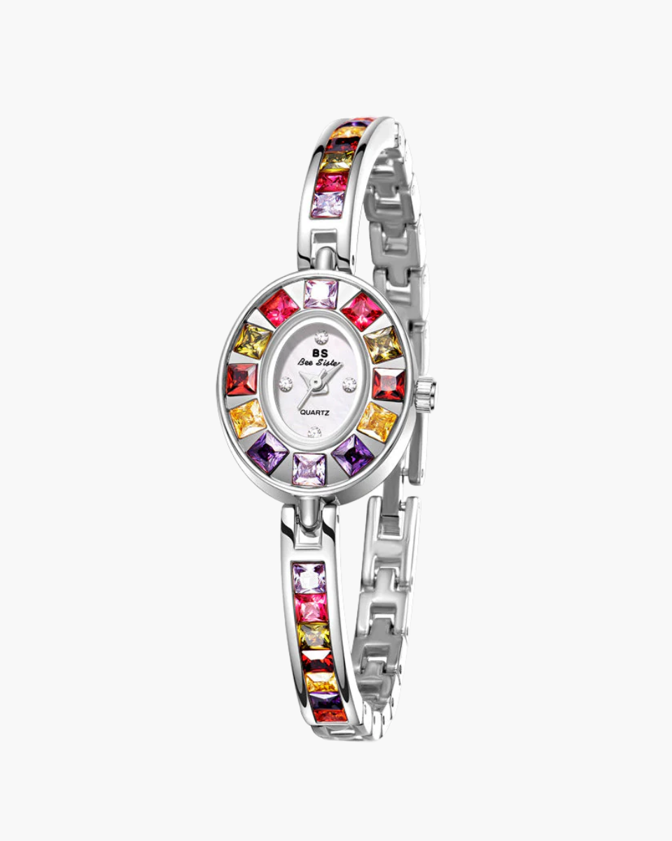 Bellevie – Multi-colored gemstone accents – Vintage watch-10173356704071-Ivory Ombre