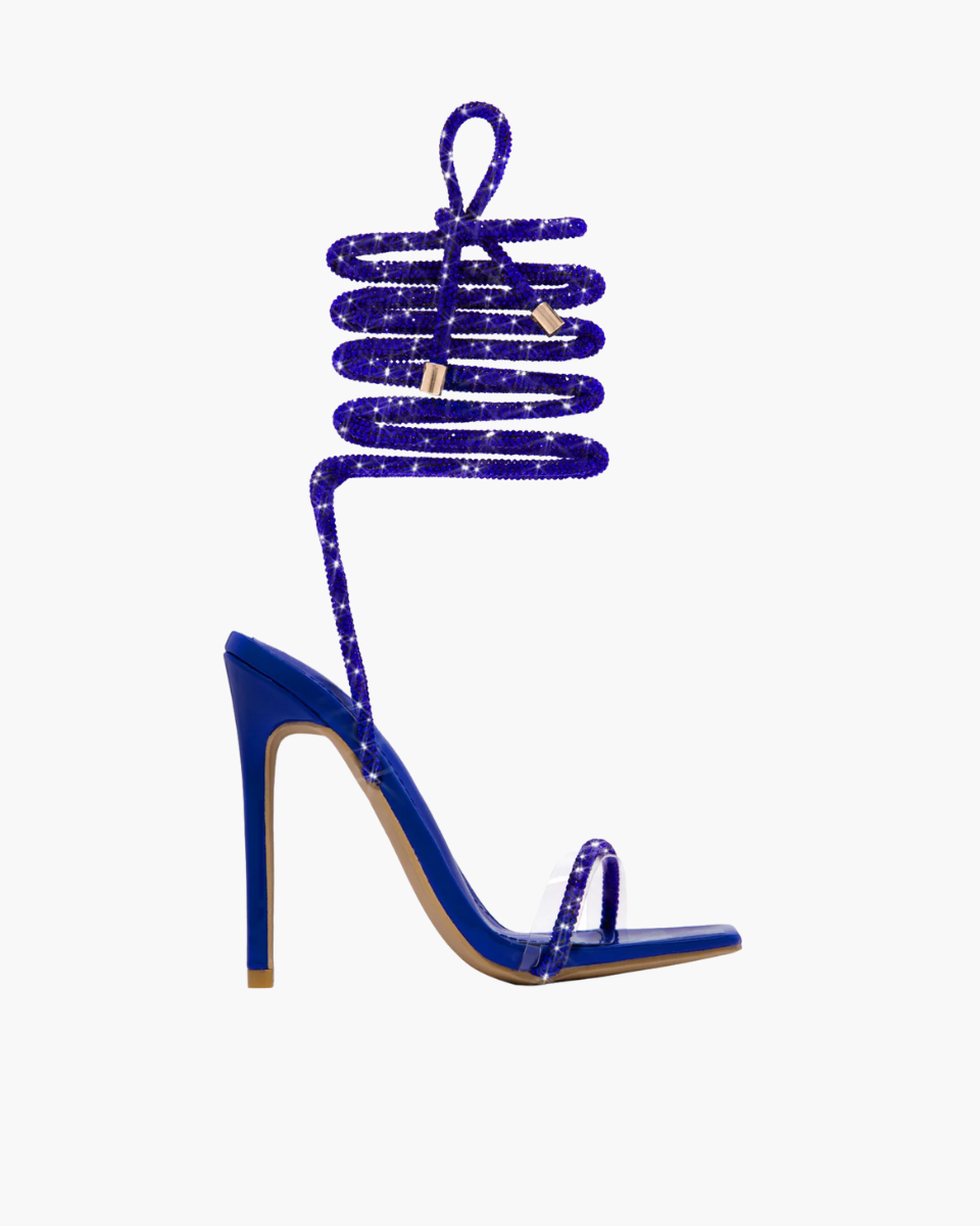 Bellezza – Embellished straps – Lace-up stiletto heels-10174762090823-Ivory Ombre
