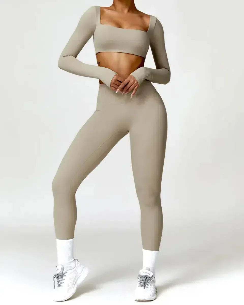 Brunella – Pastel hues – Quick-dry workout set-10174861181255-Ivory Ombre