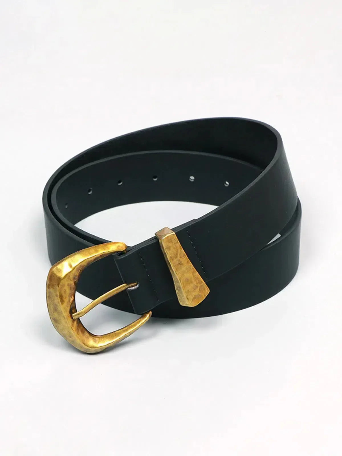 Calista – Sleek black finish – Faux leather belt-10174651990343-Ivory Ombre