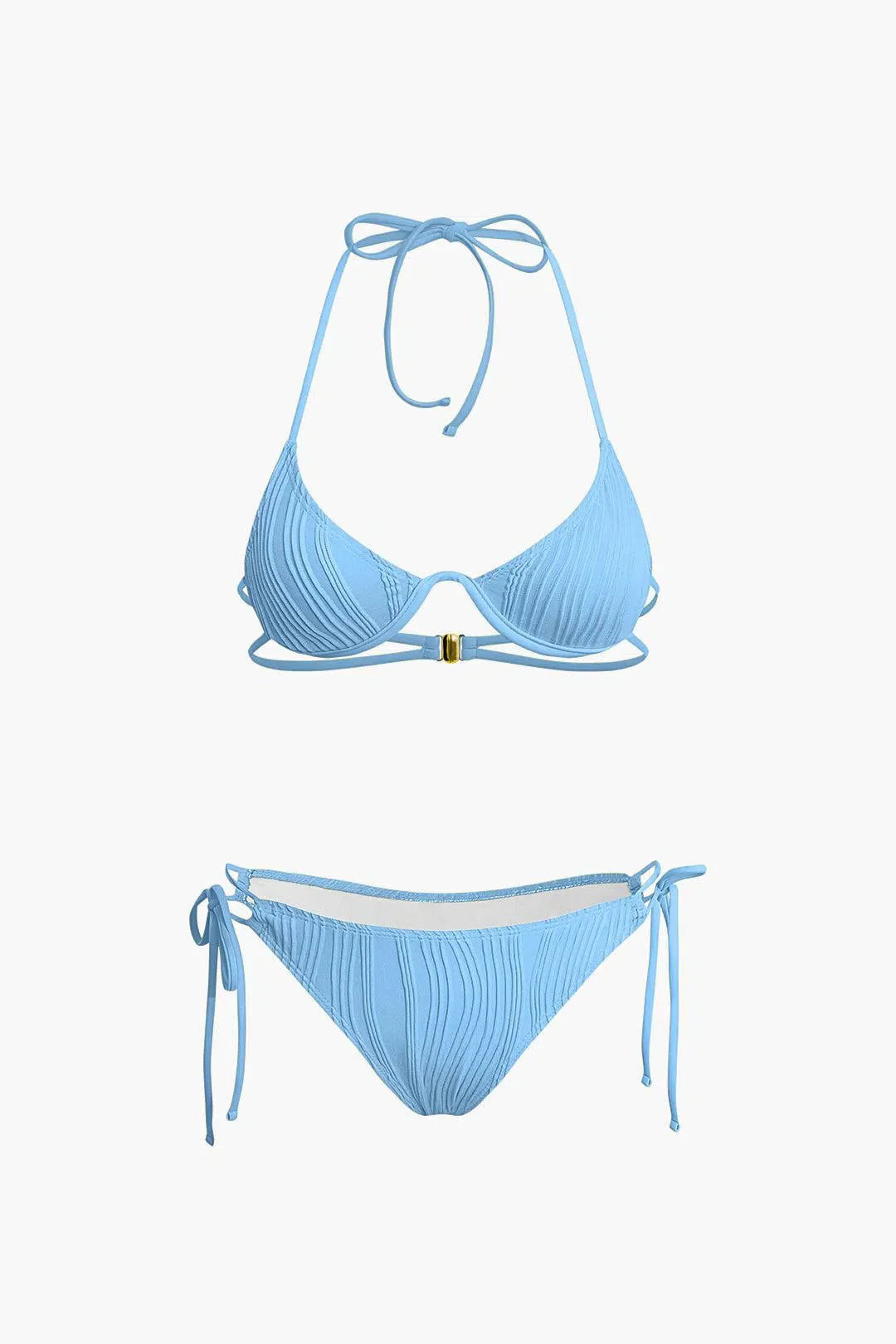 Calyne – Elegant design – Ruched bikini set-10174712250695-Ivory Ombre