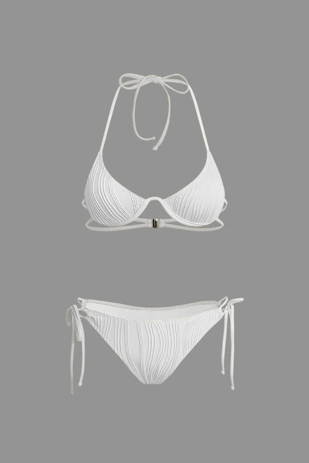 Calyne – Elegant design – Ruched bikini set-10174712250695-Ivory Ombre