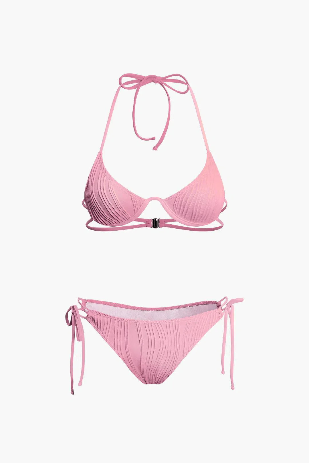 Calyne – Elegant design – Ruched bikini set-10174712250695-Ivory Ombre