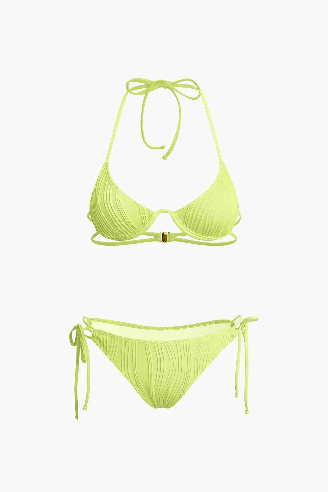 Calyne – Elegant design – Ruched bikini set-10174712250695-Ivory Ombre