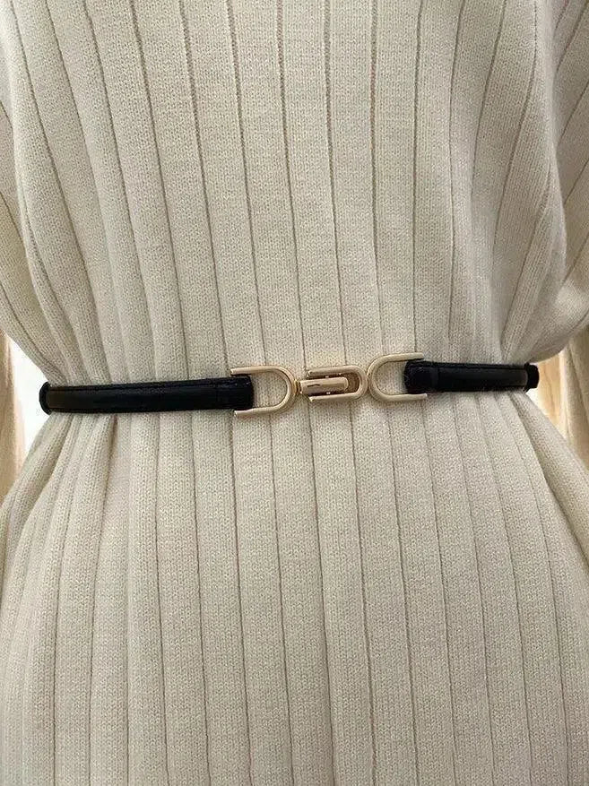 Calyx – Slim adjustable fit – Leather belt-10174652416327-Ivory Ombre