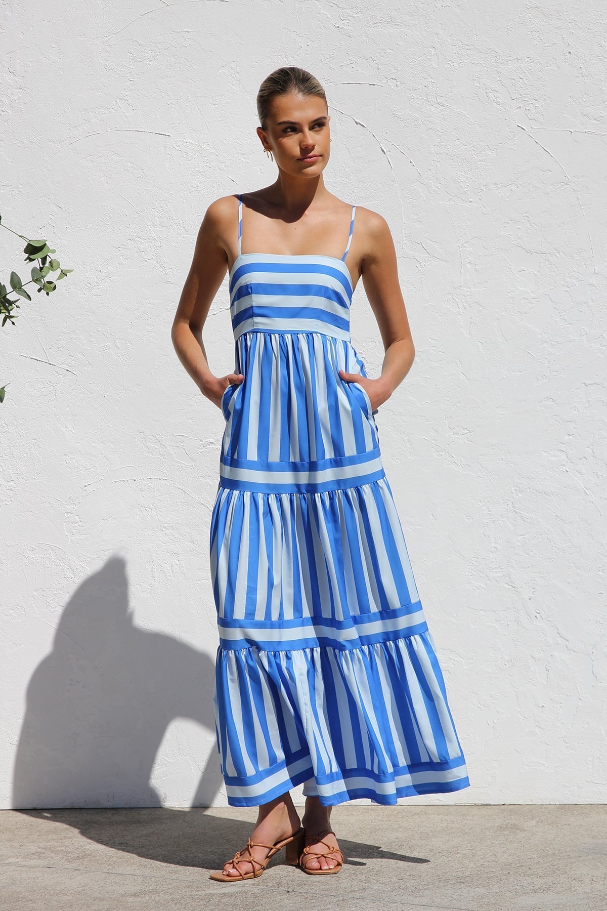 Candessa – Candy stripe flow – Maxi dress-10174735614279-Ivory Ombre