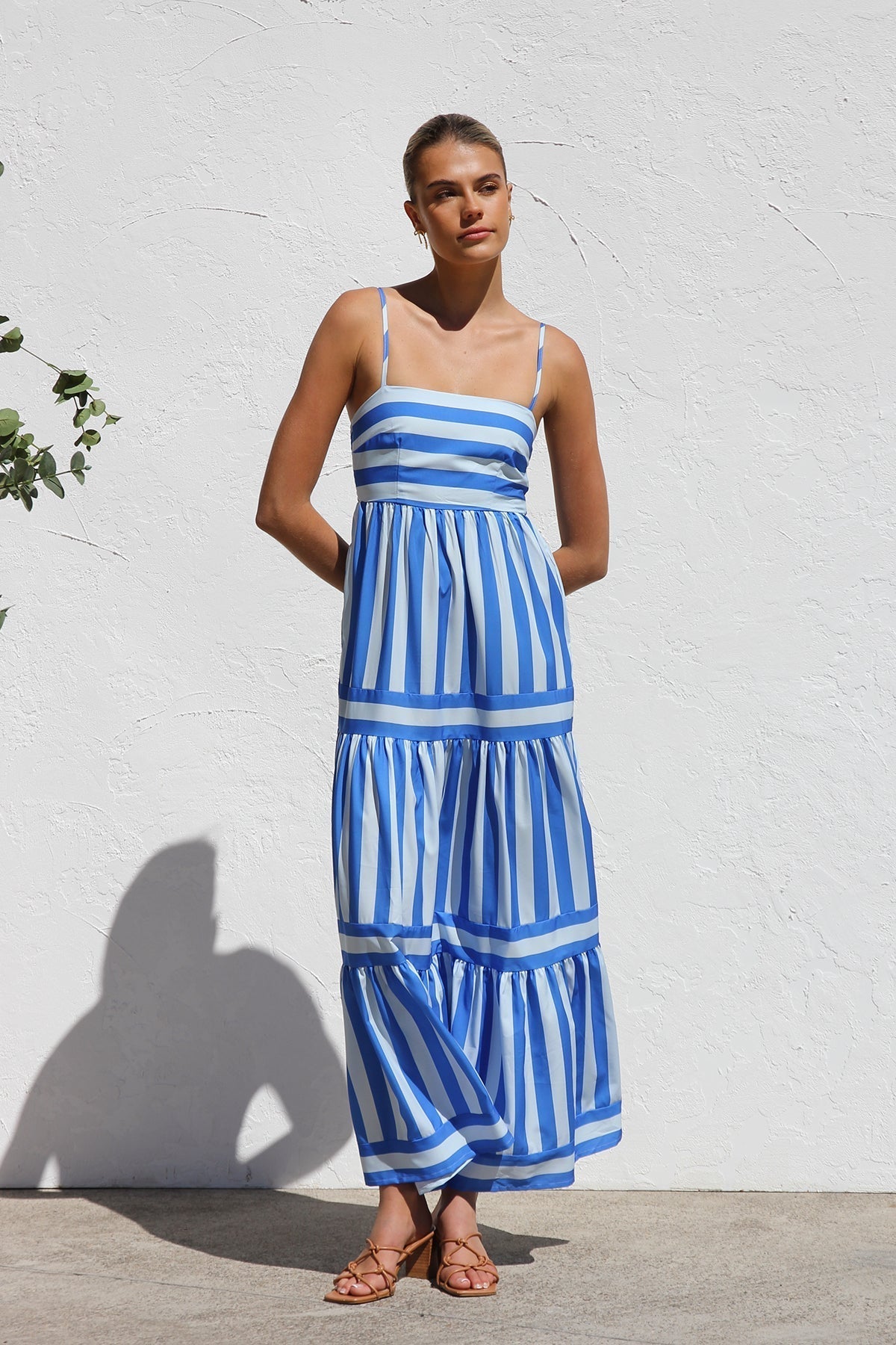 Candessa – Candy stripe flow – Maxi dress-10174735614279-Ivory Ombre
