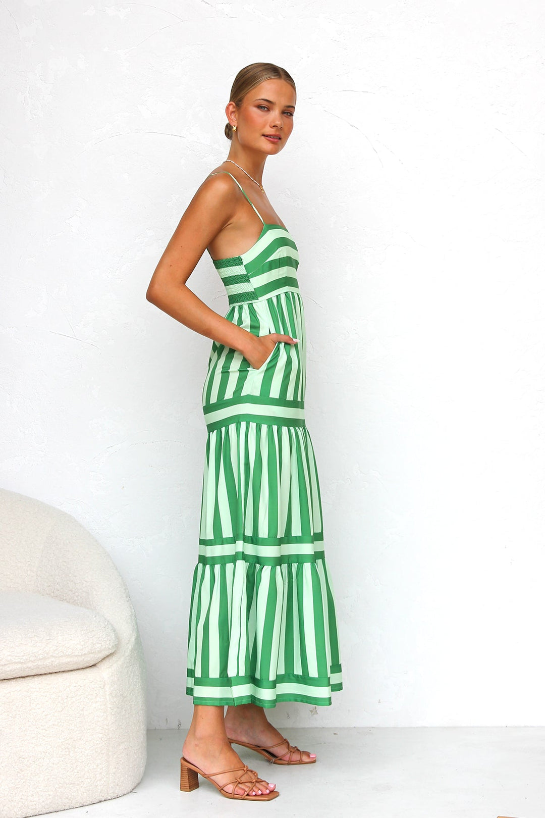 Candessa – Candy stripe flow – Maxi dress-10174735614279-Ivory Ombre