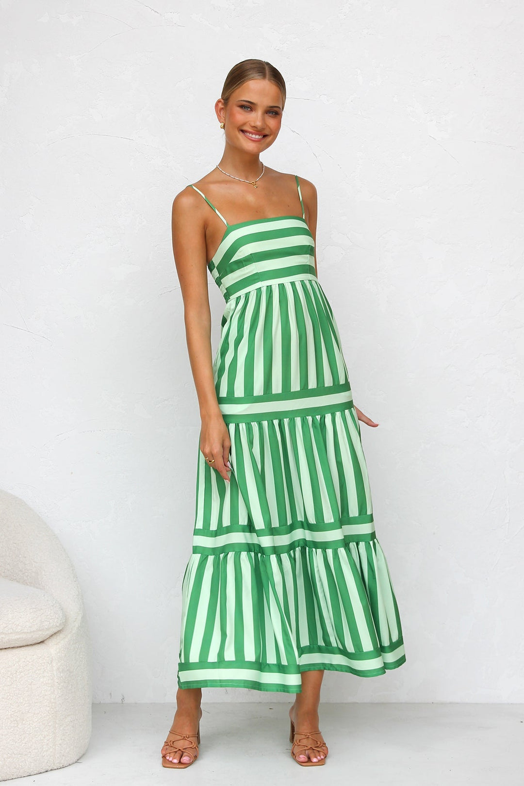 Candessa – Candy stripe flow – Maxi dress-10174735614279-Ivory Ombre