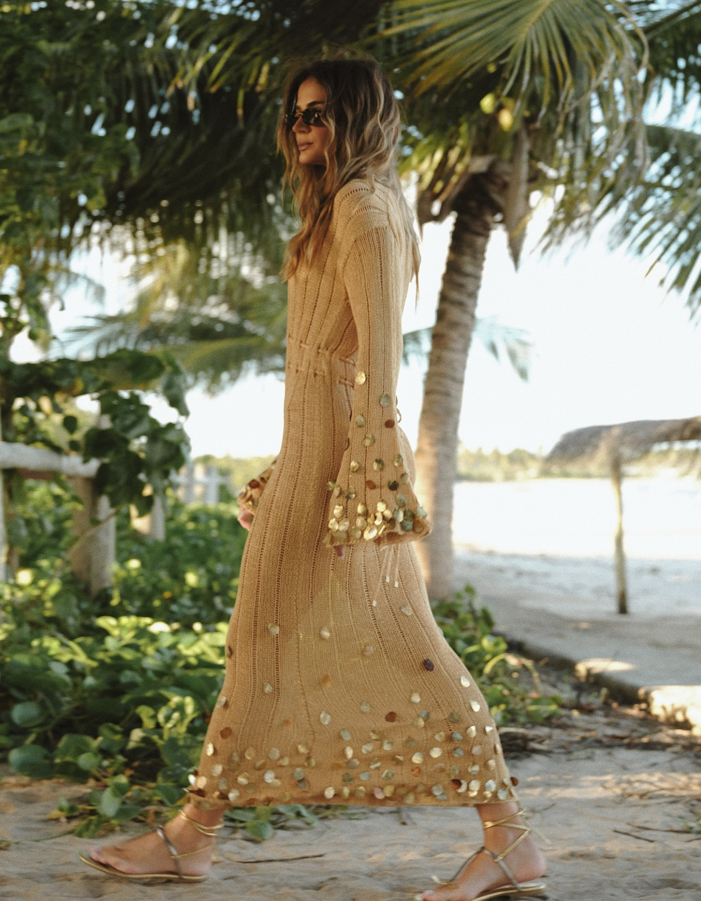 Carmellia – Metallic crochet – Maxi dress-10183970718023-Ivory Ombre