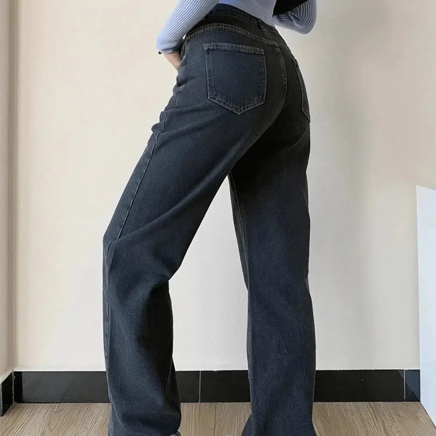 Casila – Asymmetrical closure – Straight-leg jeans-10174843420999-Ivory Ombre