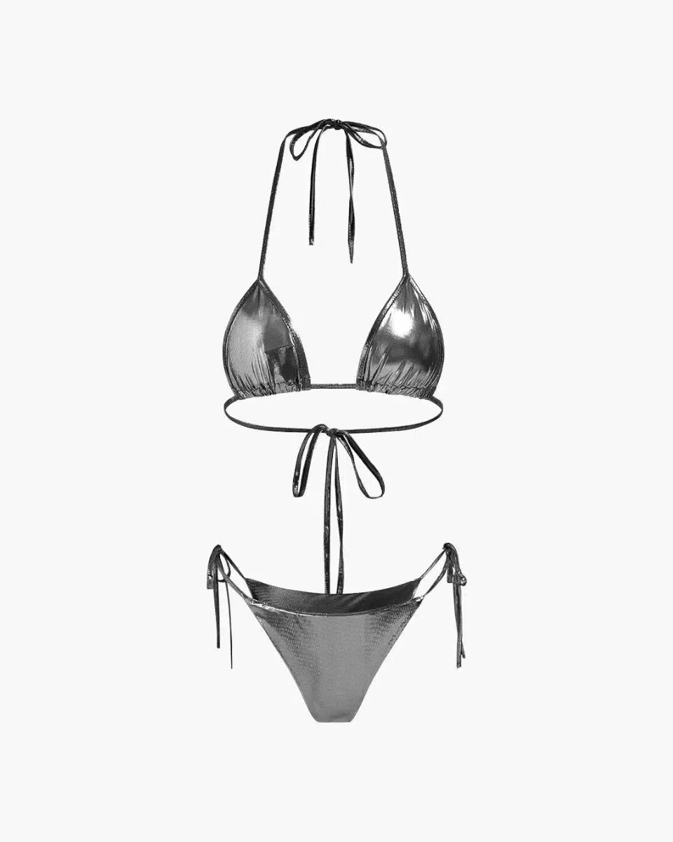 Cazara – Bold design – Reflective bikini set-10174715298119-Ivory Ombre