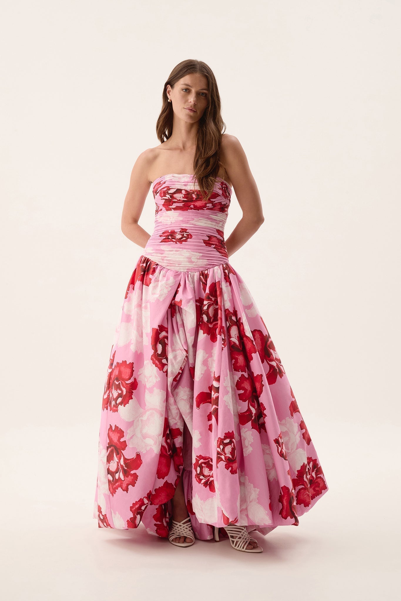 Celeste – Bold floral print – Maxi dress-10174732632391-Ivory Ombre