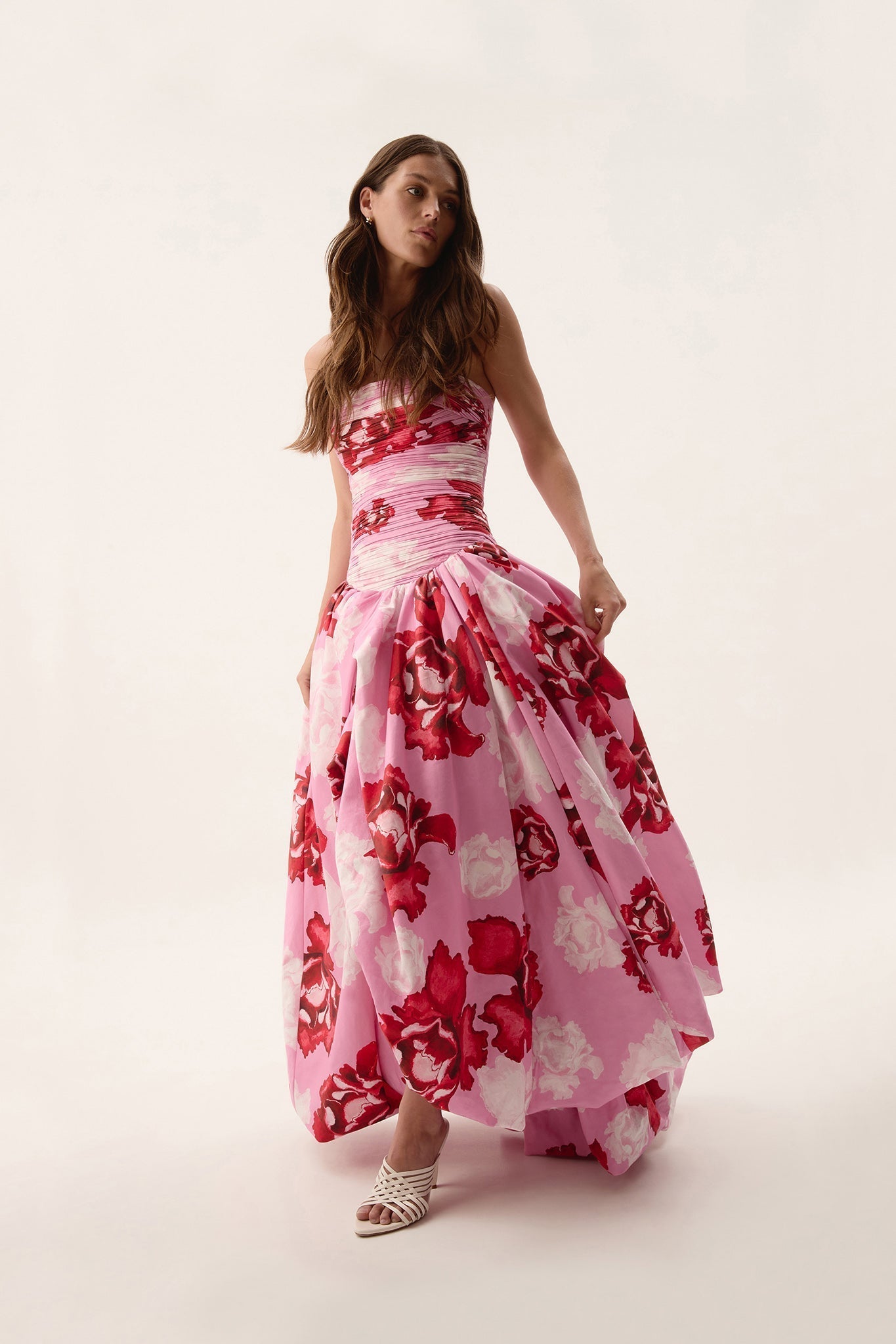 Celeste – Bold floral print – Maxi dress-10174732632391-Ivory Ombre