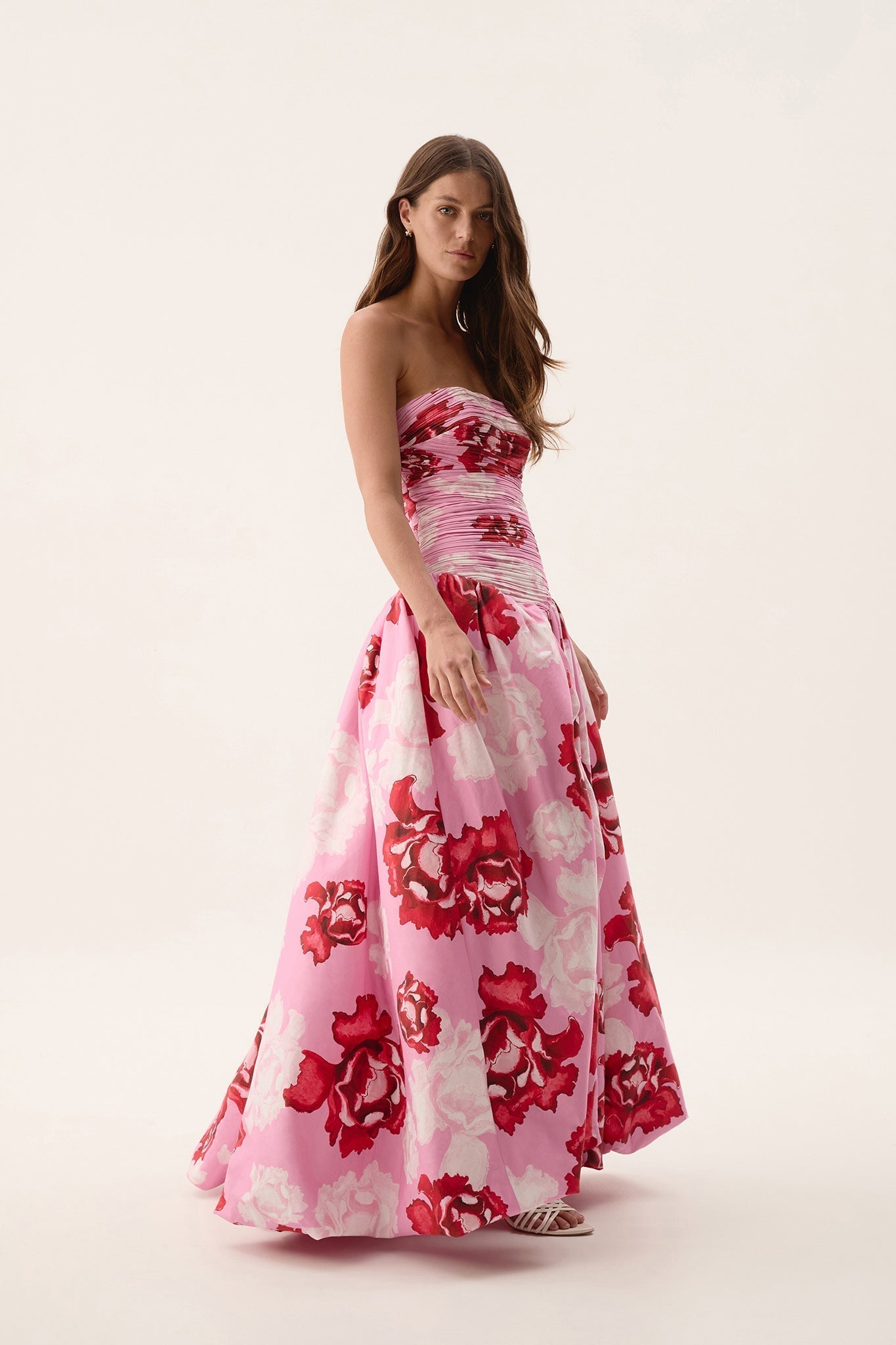 Celeste – Bold floral print – Maxi dress-10174732632391-Ivory Ombre