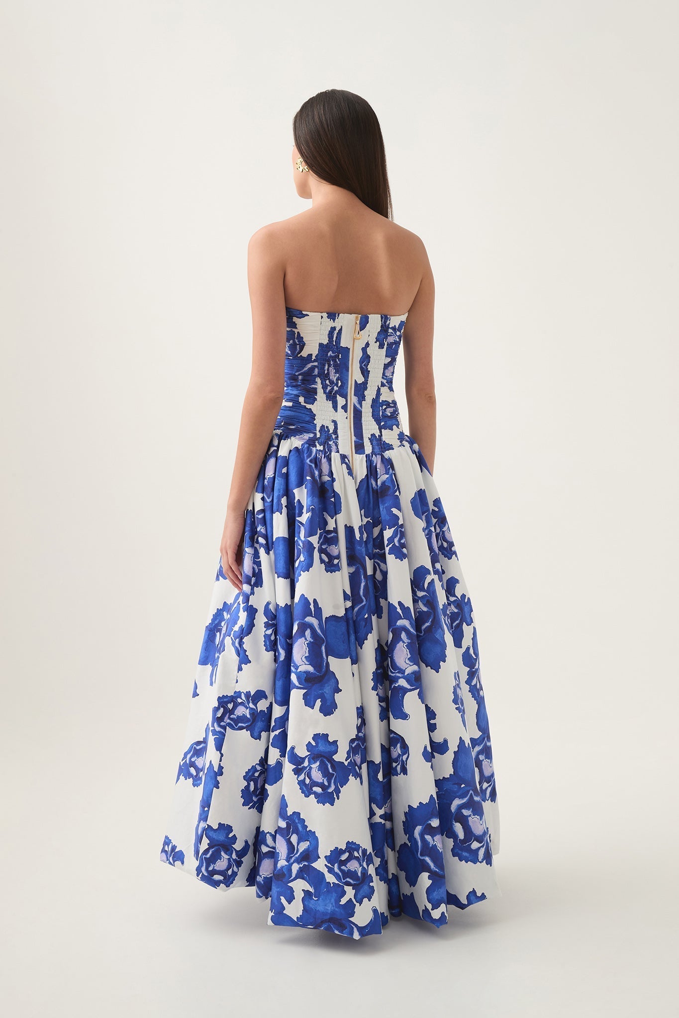 Celeste – Bold floral print – Maxi dress-10174732632391-Ivory Ombre
