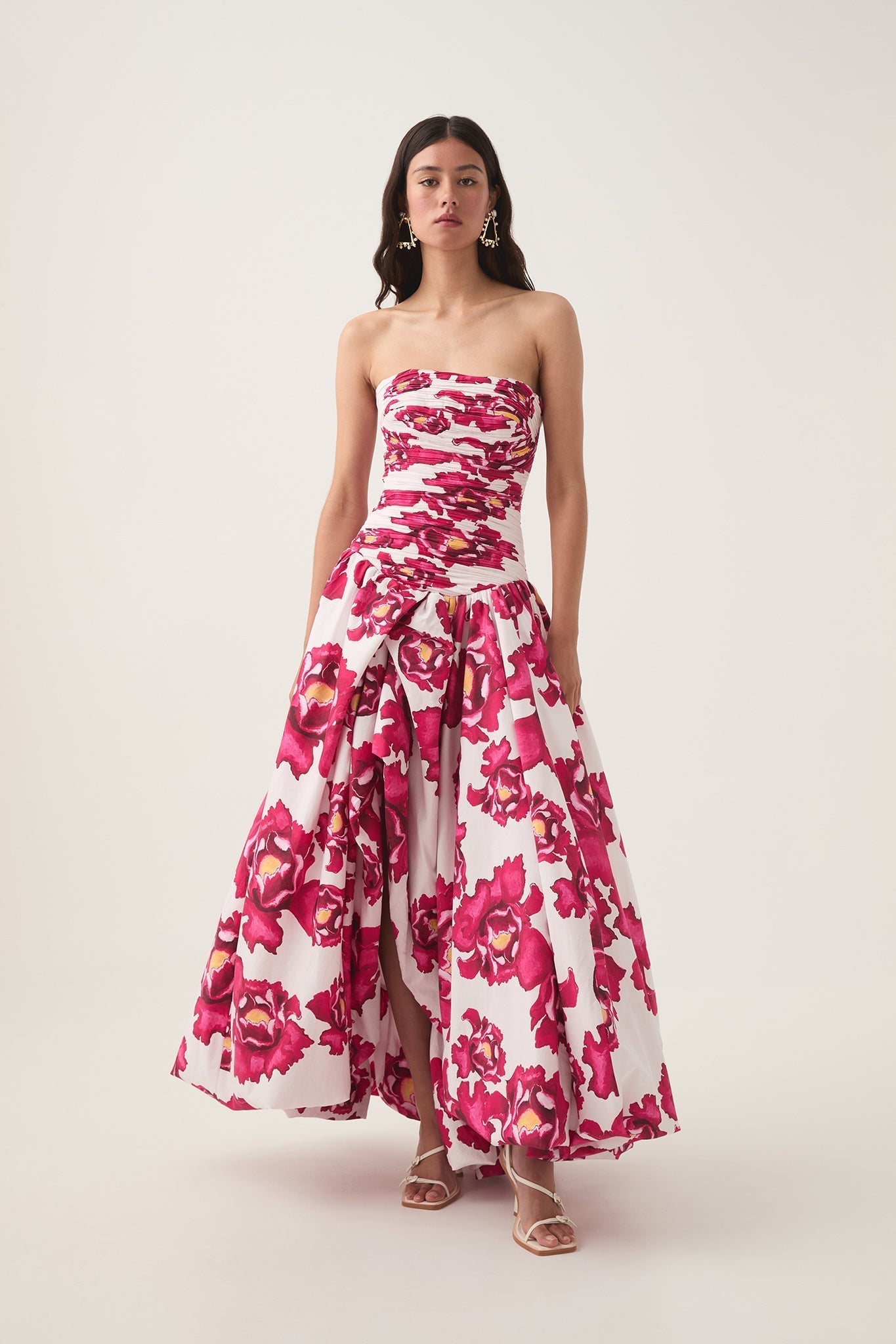 Celeste – Bold floral print – Maxi dress-10174732632391-Ivory Ombre