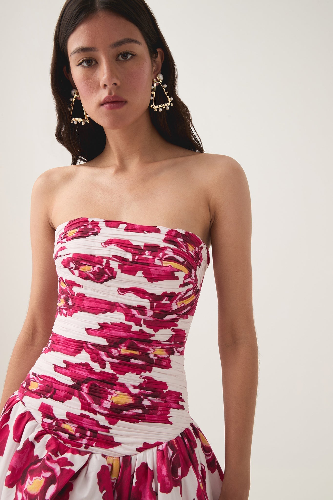 Celeste – Bold floral print – Maxi dress-10174732632391-Ivory Ombre