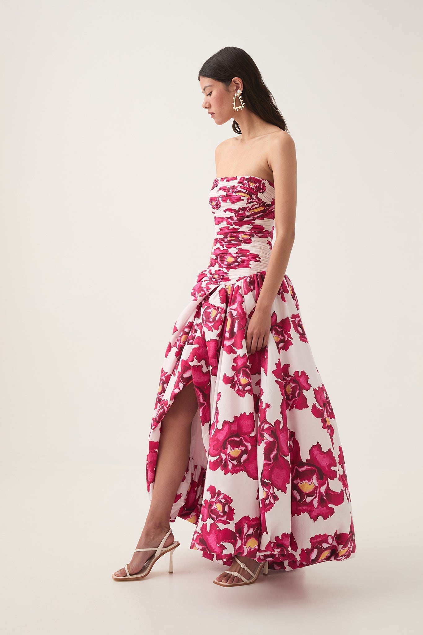 Celeste – Bold floral print – Maxi dress-10174732632391-Ivory Ombre