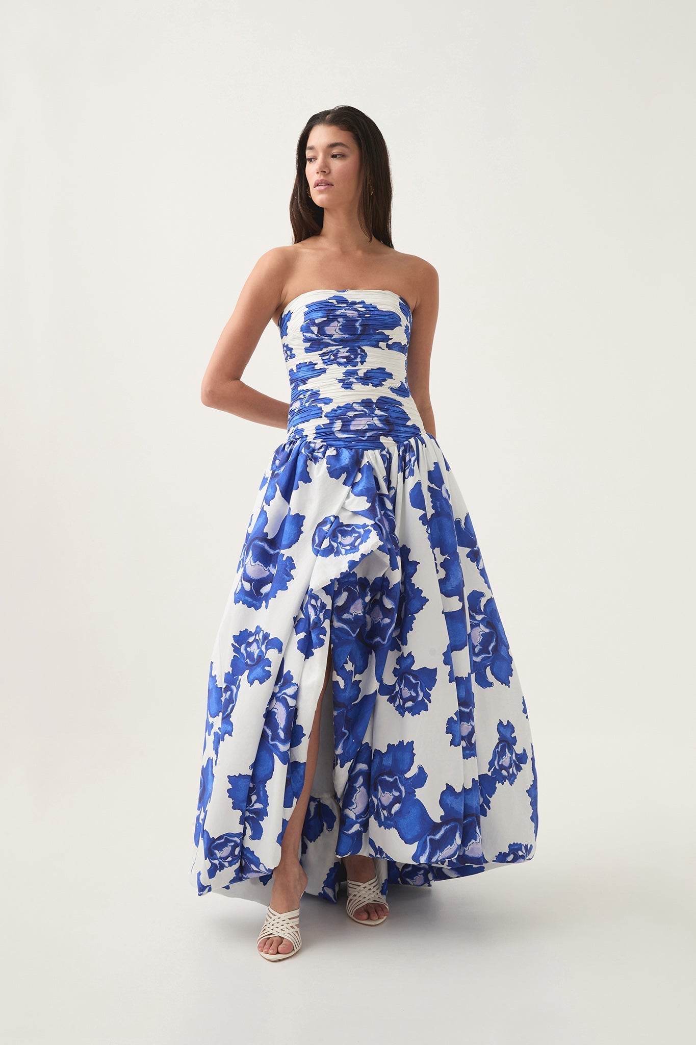 Celeste – Bold floral print – Maxi dress-10174732632391-Ivory Ombre