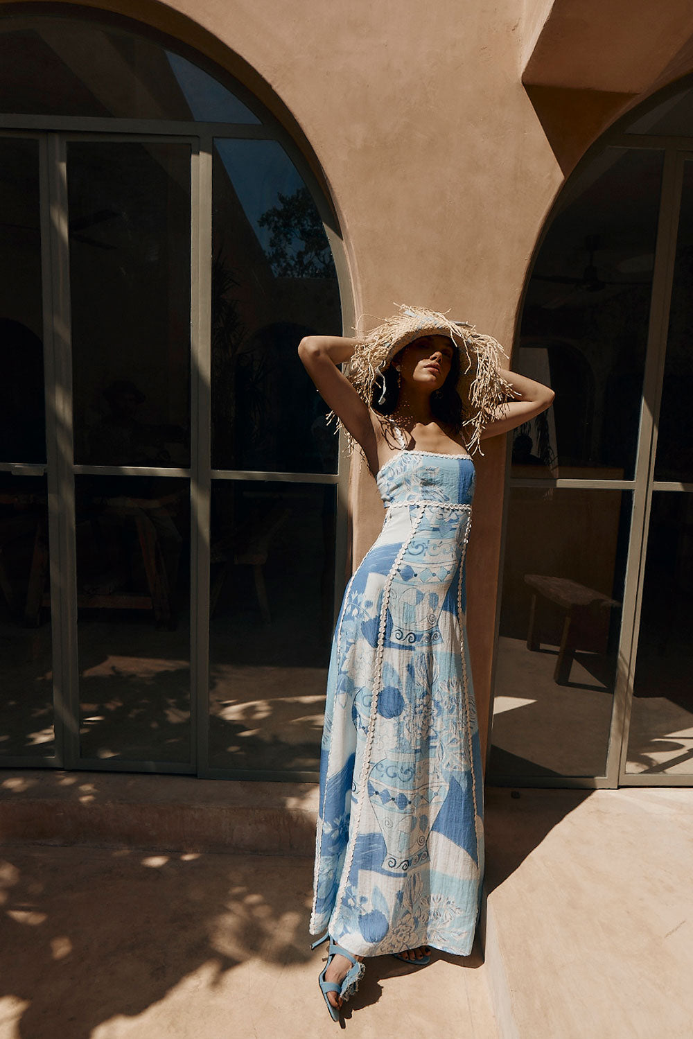 Celestina – Elegant floral print – Maxi dress-10197784592711-Ivory Ombre
