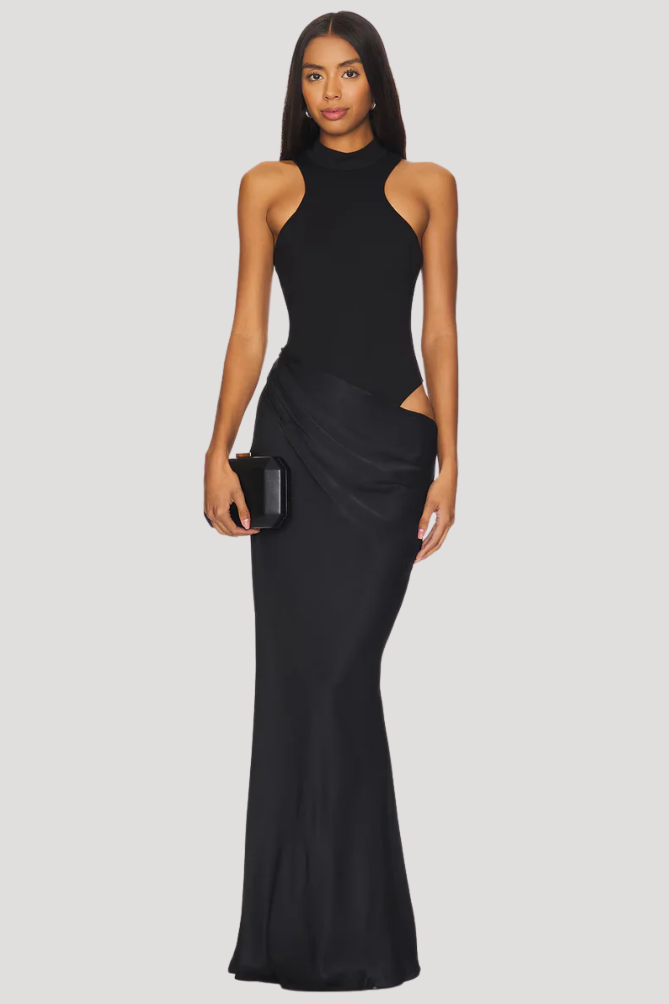 Celvara – Cutout waist – Halter evening gown-10174864752967-Ivory Ombre