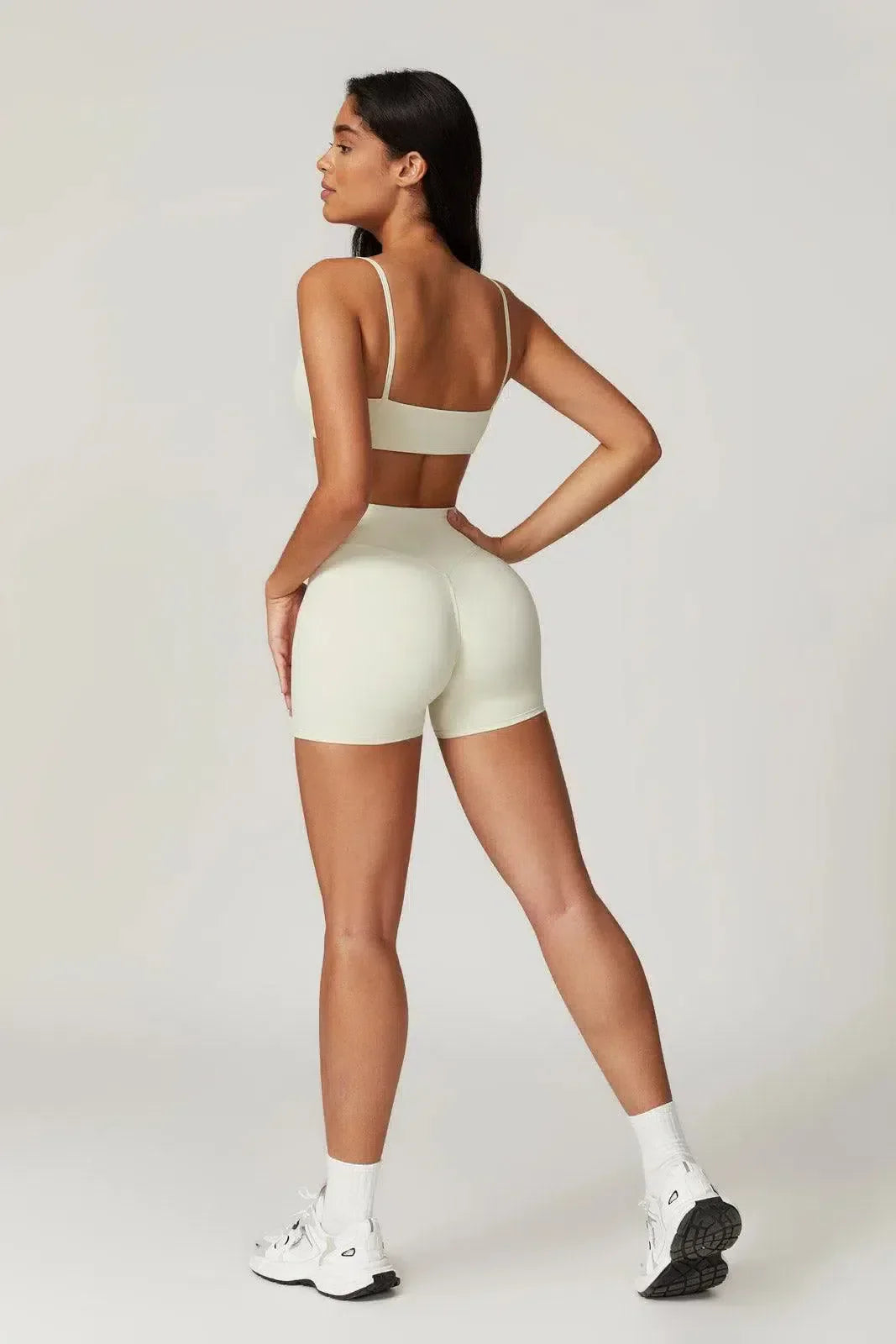 Chia – Sustainable design – Everyday activewear shorts-10174785847623-Ivory Ombre