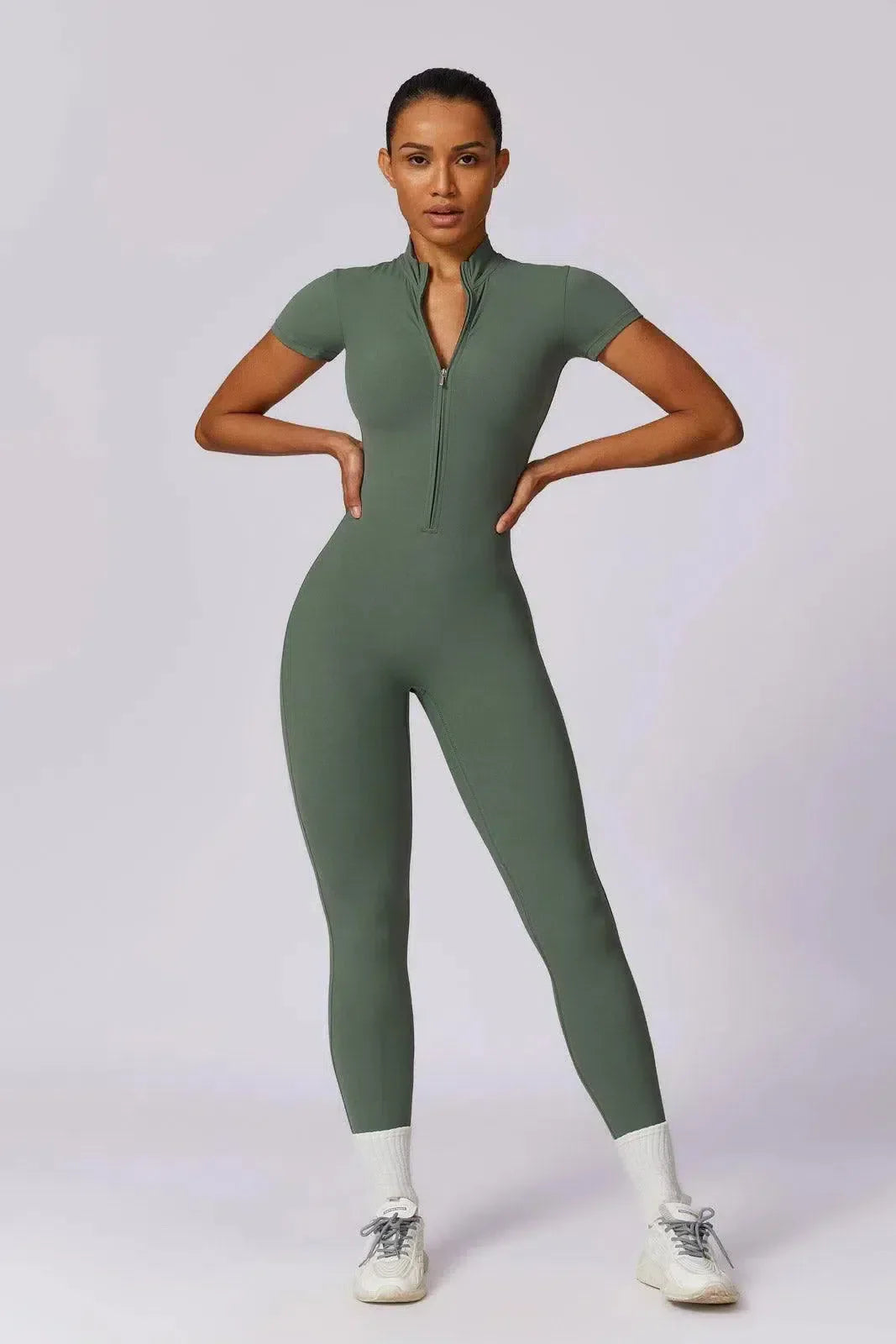 Chiarina – Sculpting fit – Timeless activewear jumpsuit-10174779818311-Ivory Ombre