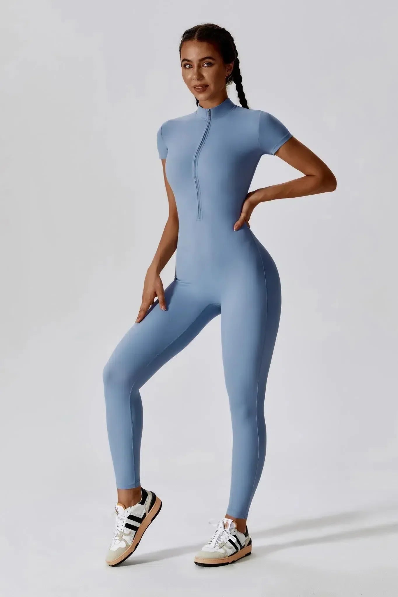 Chiarina – Sculpting fit – Timeless activewear jumpsuit-10174779818311-Ivory Ombre