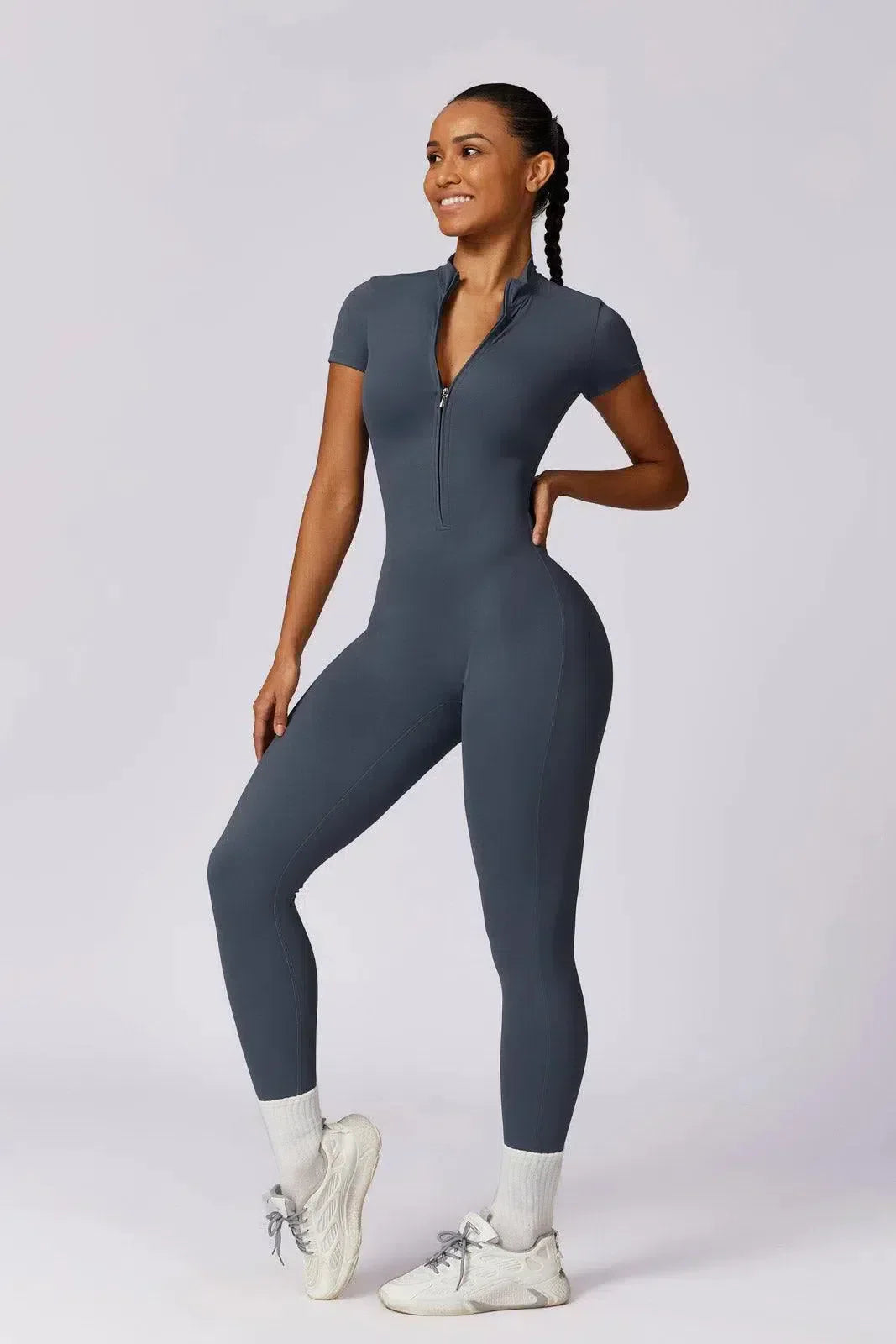 Chiarina – Sculpting fit – Timeless activewear jumpsuit-10174779818311-Ivory Ombre