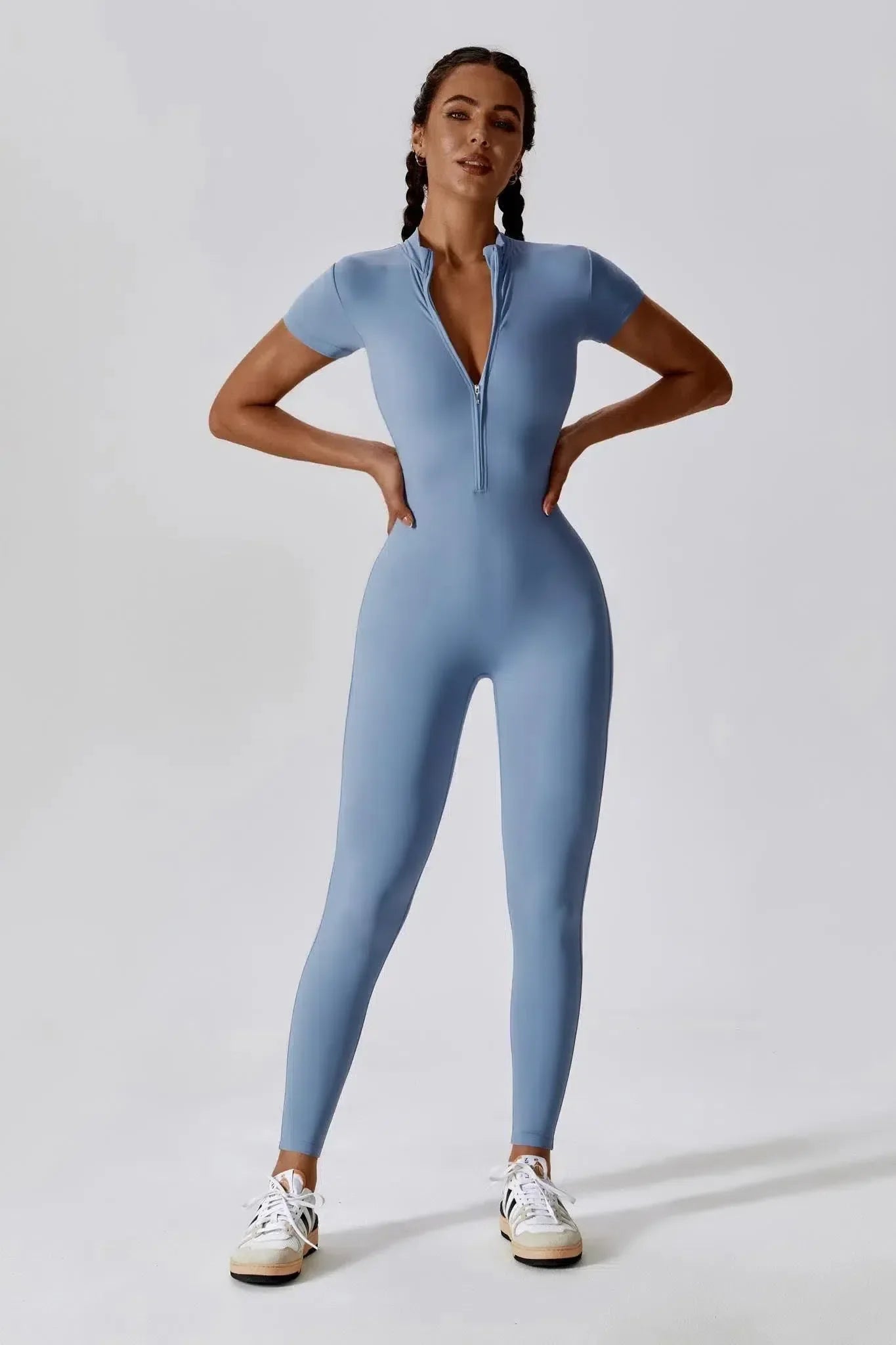 Chiarina – Sculpting fit – Timeless activewear jumpsuit-10174779818311-Ivory Ombre