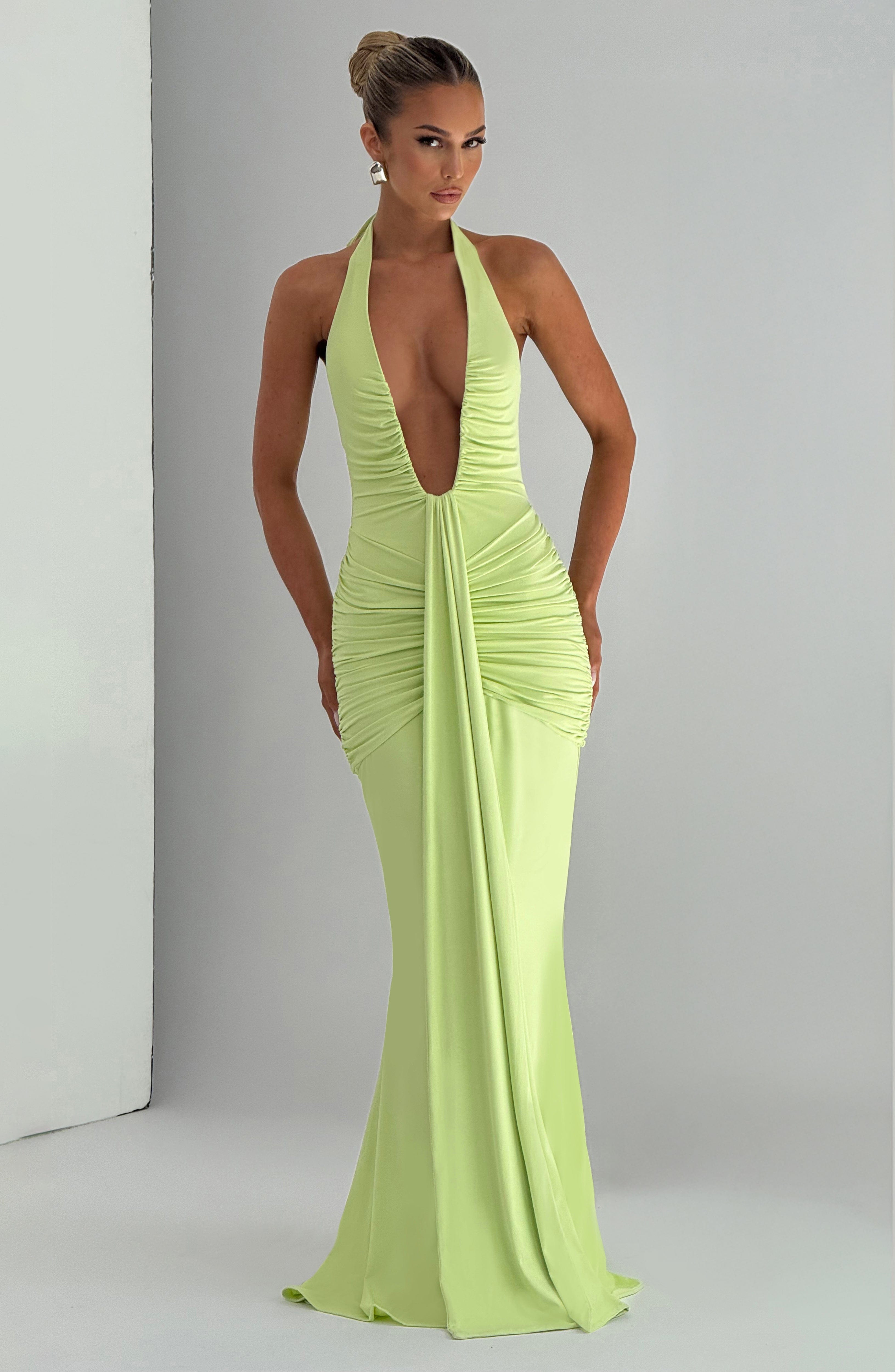 Ciara – Sculpted plunge design – Evening gown-10174869176647-Ivory Ombre