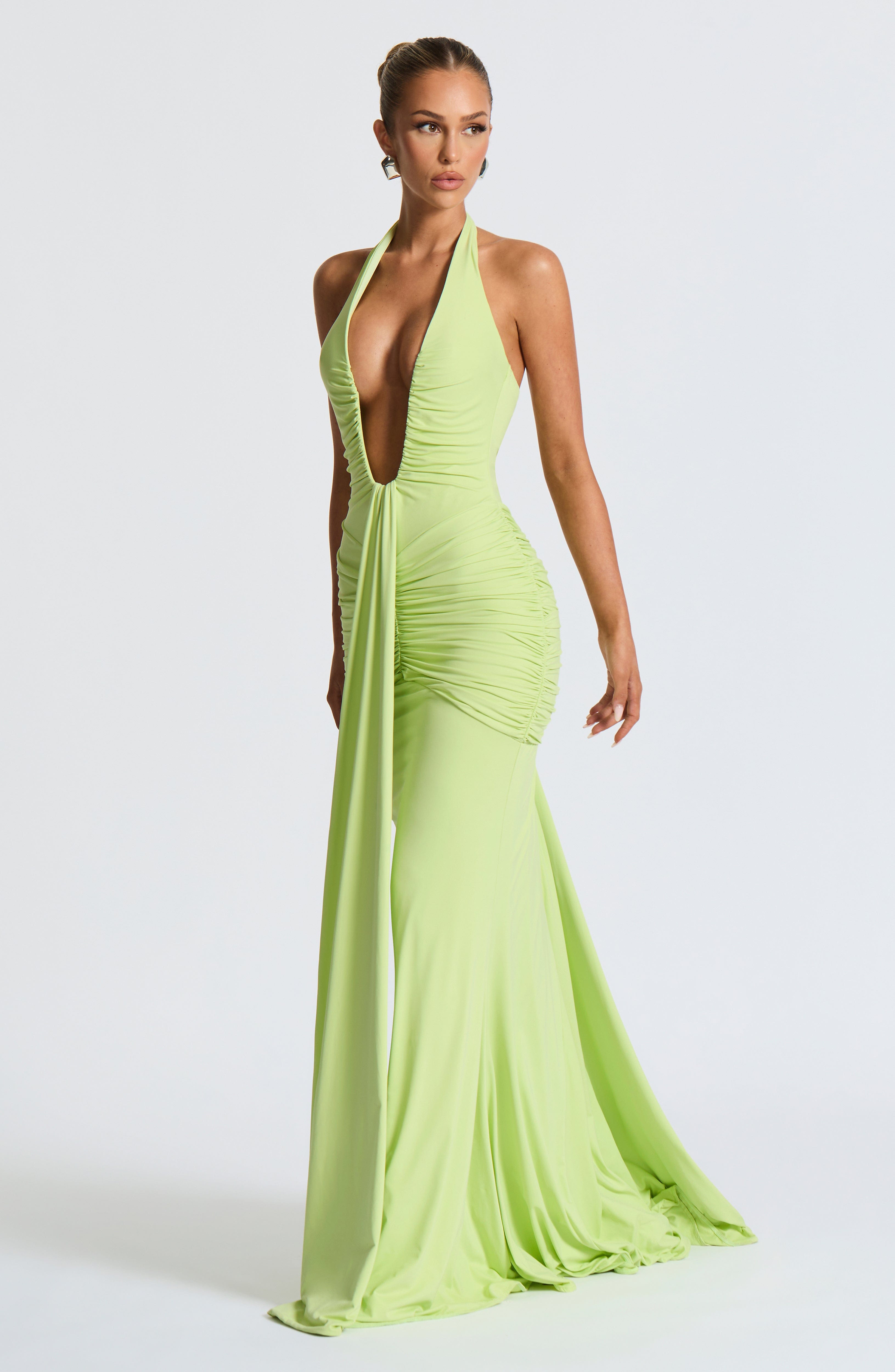 Ciara – Sculpted plunge design – Evening gown-10174869176647-Ivory Ombre