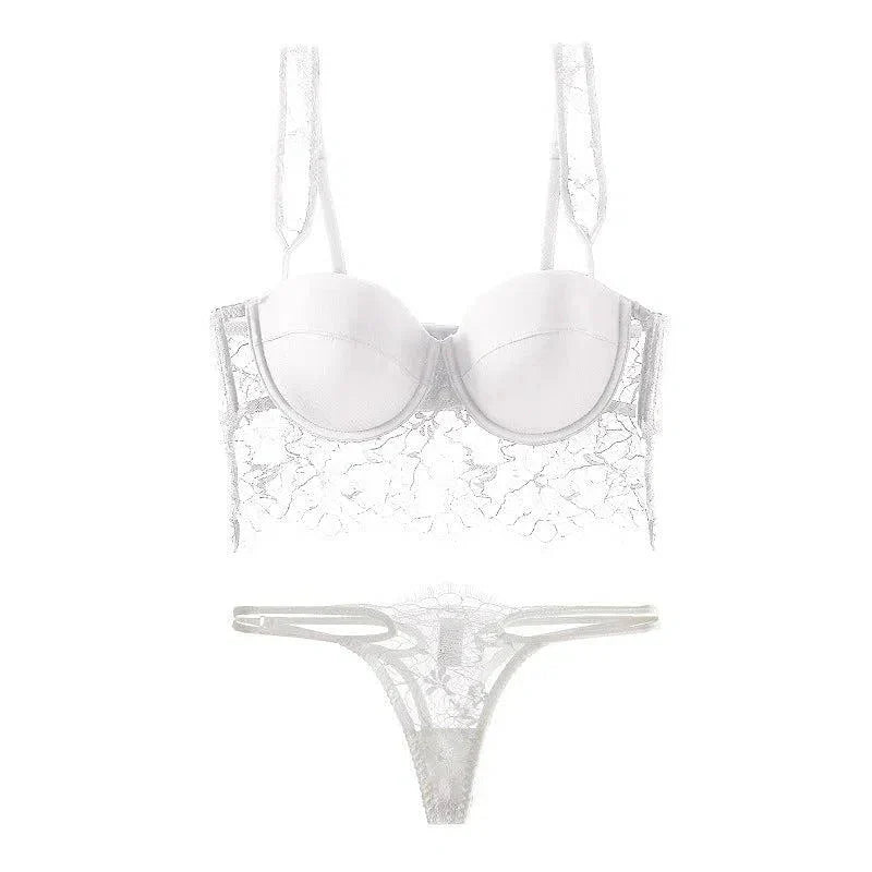 Cieline – Lace eyelash trim – Lingerie set-10174861705543-Ivory Ombre