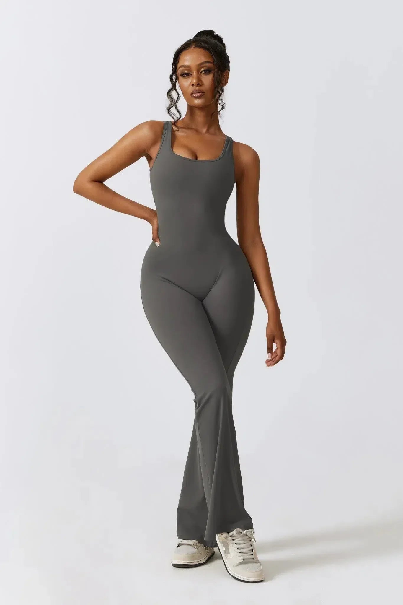 Circe – Sleeveless fit– Activewear jumpsuit-10174779425095-Ivory Ombre