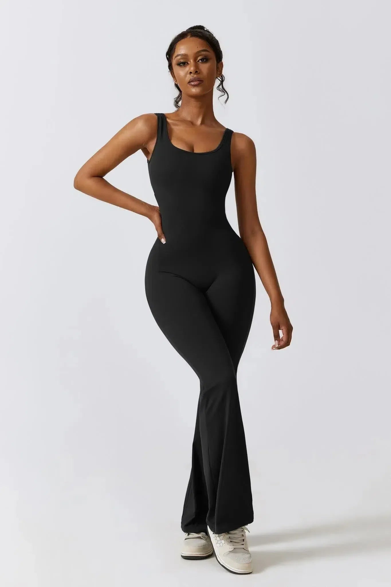 Circe – Sleeveless fit– Activewear jumpsuit-10174779425095-Ivory Ombre