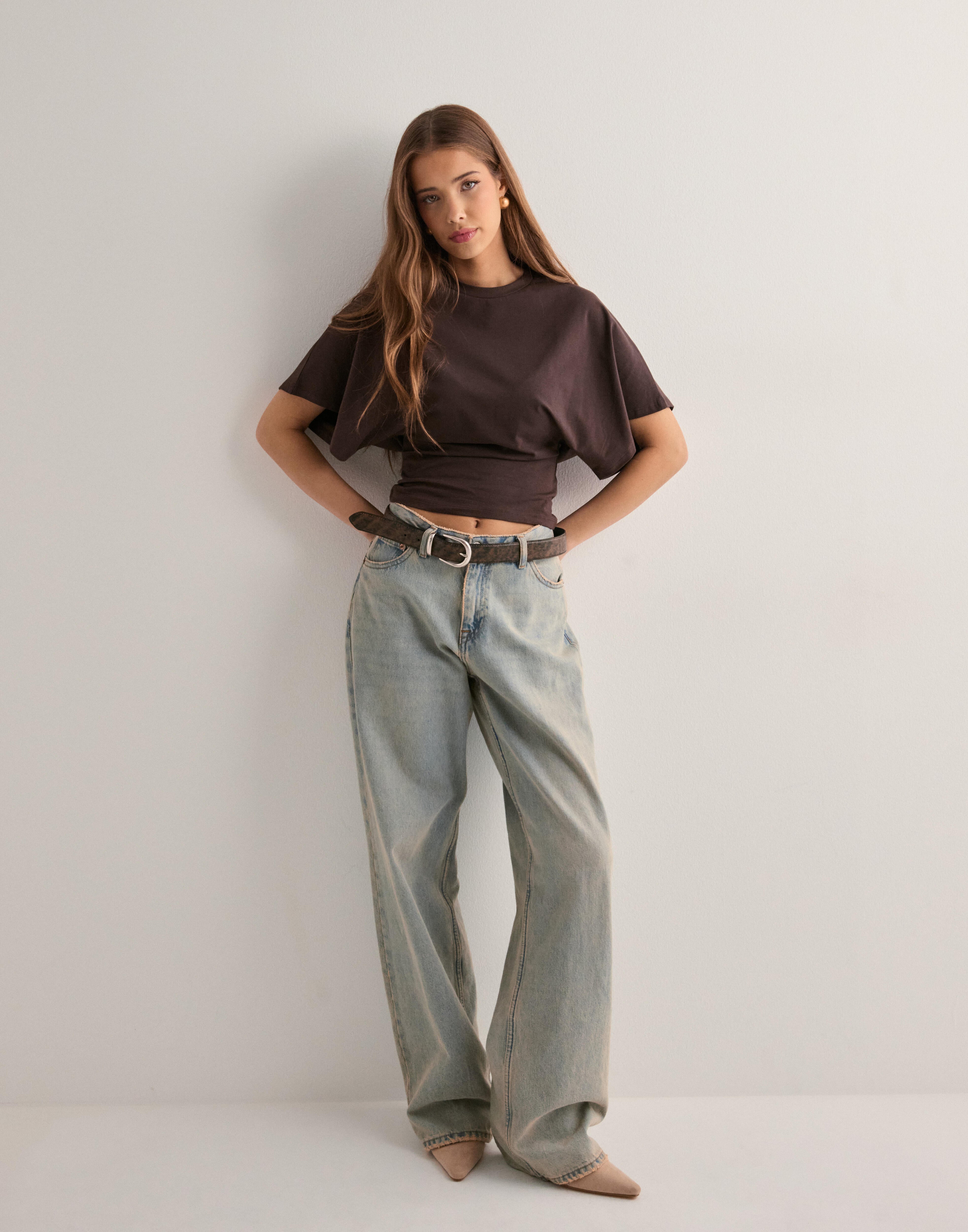 Cirella – Cinched waist – Cropped t-shirt-10174846992711-Ivory Ombre