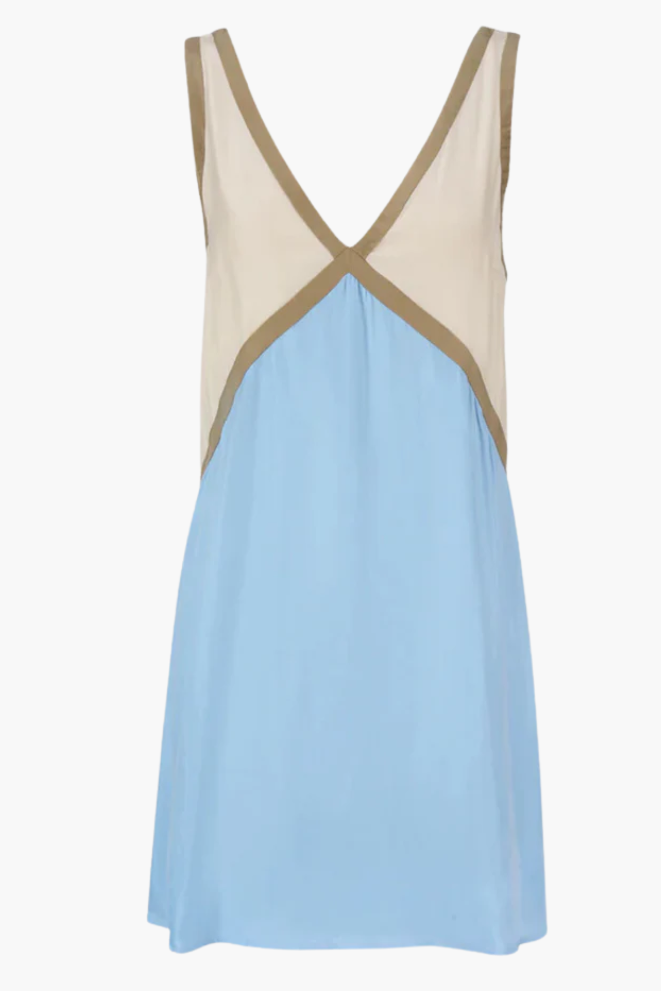 Clarette – Colour-block elegance – V-neck mini dress-10174854332743-Ivory Ombre