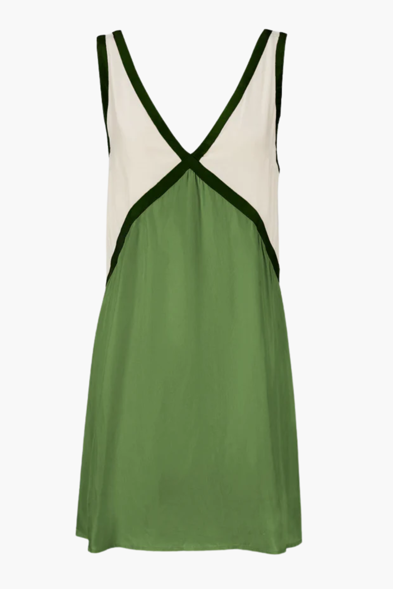 Clarette – Colour-block elegance – V-neck mini dress-10174854332743-Ivory Ombre