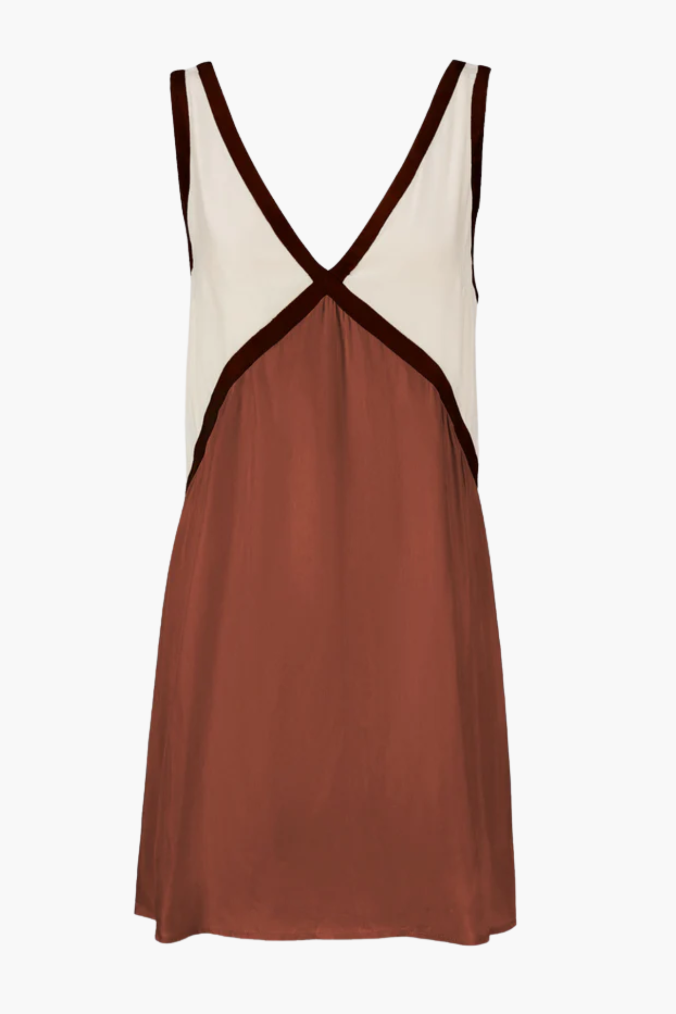 Clarette – Colour-block elegance – V-neck mini dress-10174854332743-Ivory Ombre