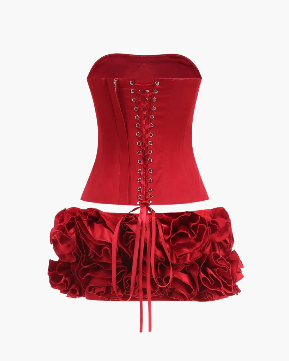 Clizia – Strapless corset top – Two-piece set-10174751506759-Ivory Ombre