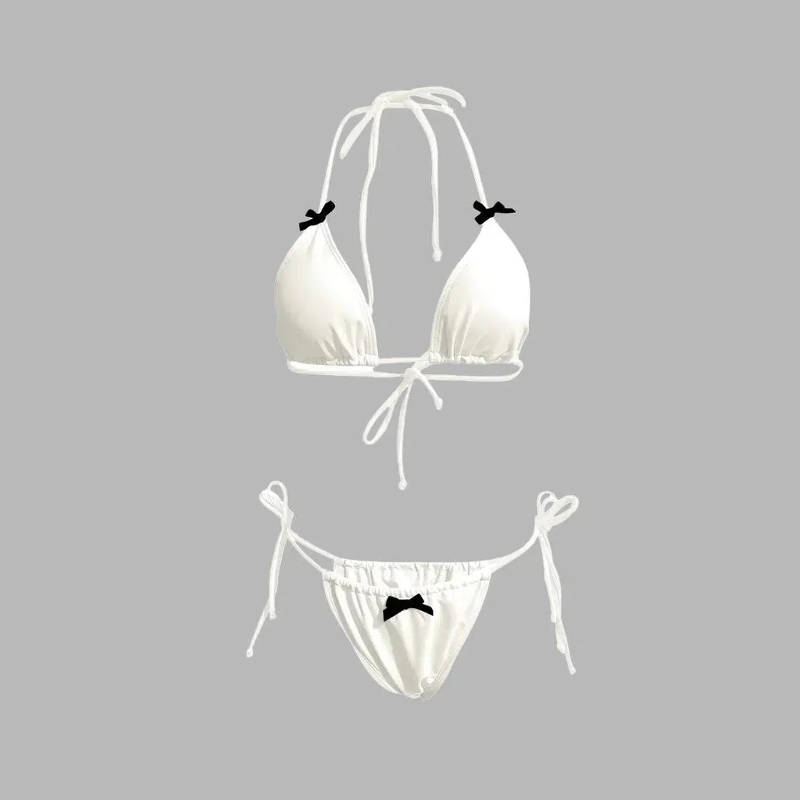 Cyarra – Y2K coquette style – Ribbon bikini set-10174714609991-Ivory Ombre