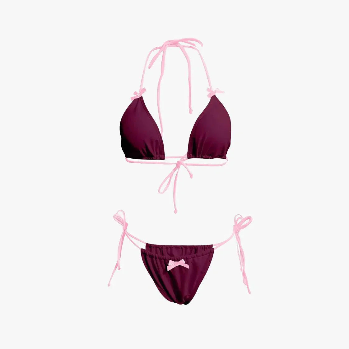 Cyarra – Y2K coquette style – Ribbon bikini set-10174714609991-Ivory Ombre